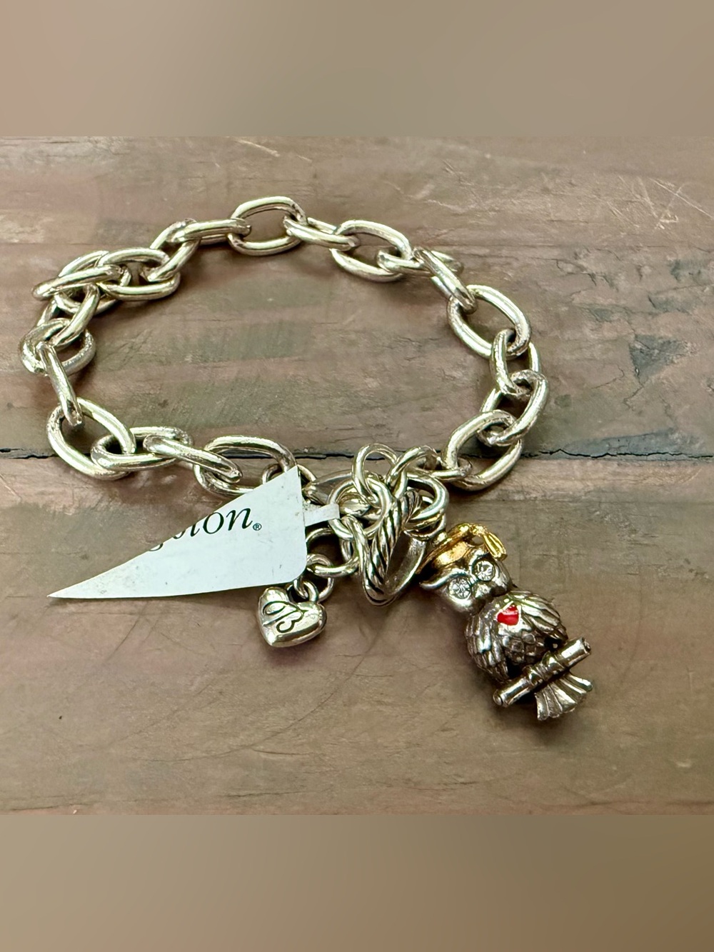 NWT Brighton Starter Charm Bracelet Graduation Owl Bonus Charm